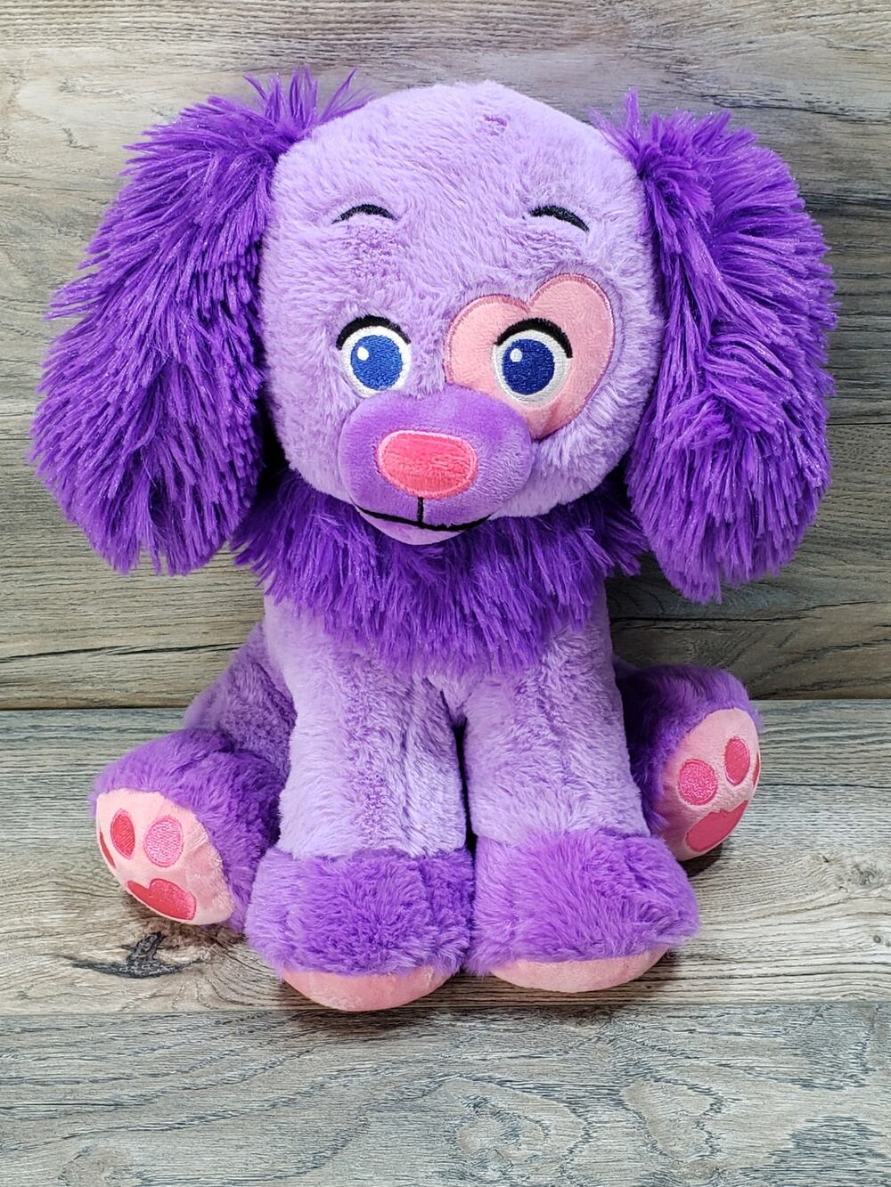 Wild Republic Purple Puppy Dog 12" Plush Pink Hearts Stuffed Animal 2018 Lovey